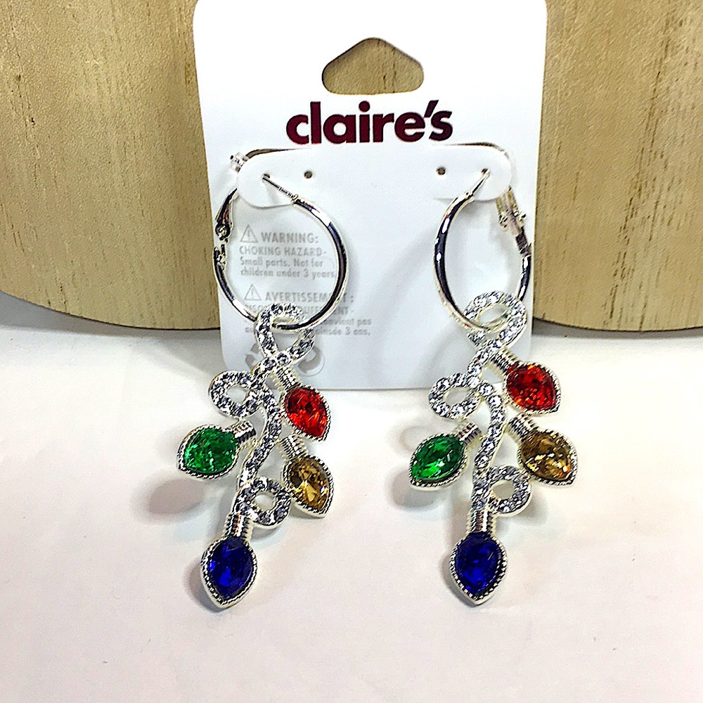 NEW SILVER RHINESTONE MULTI COLORED STONE EARRINGS PIERCED